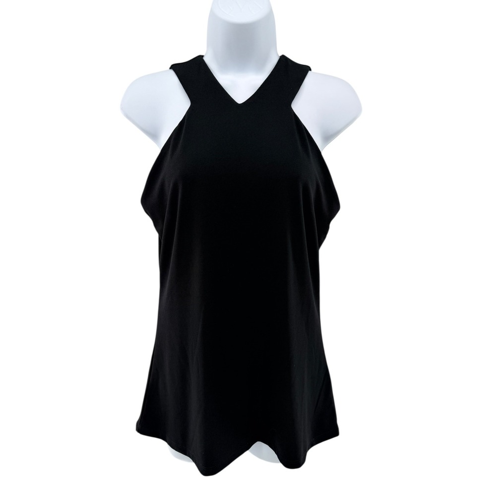 Lauren Ralph Lauren Black Halter V-Neck Sleeveless‎ Top Tank NWT M Minimalist